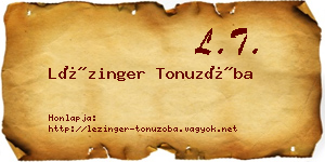 Lézinger Tonuzóba névjegykártya