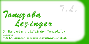 tonuzoba lezinger business card